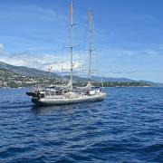 En arrière plan on distingue Roquebrune-Cap Martin et l'Italie