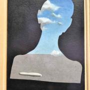 1936-Homme à la tête pleine de nuages-Huile sur carton 