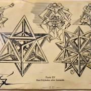1947-Etoille-polyèdre d'après Léonard de Vinci-Encre sur papier