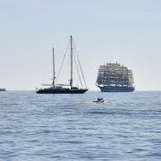 Le voilier de croisière Royal Clipper en approche de Monaco