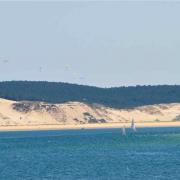 Des parapentistes décollent depuis le sommet de la dune du Pyla