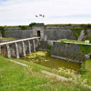 Le pont dormant vu depuis la 2ème ligne de défense