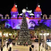 Le sapin illuminé et le mapping de la façade du Casino