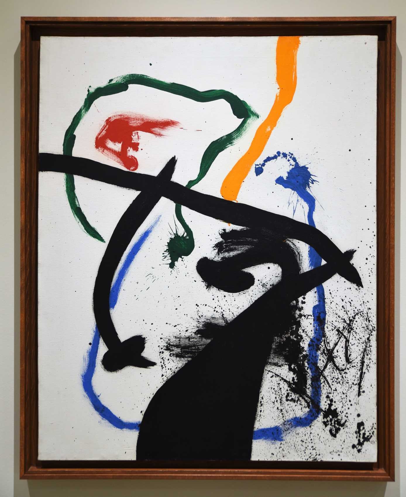 Femme et oiseau 1969 huile sur toile 92x73 cm