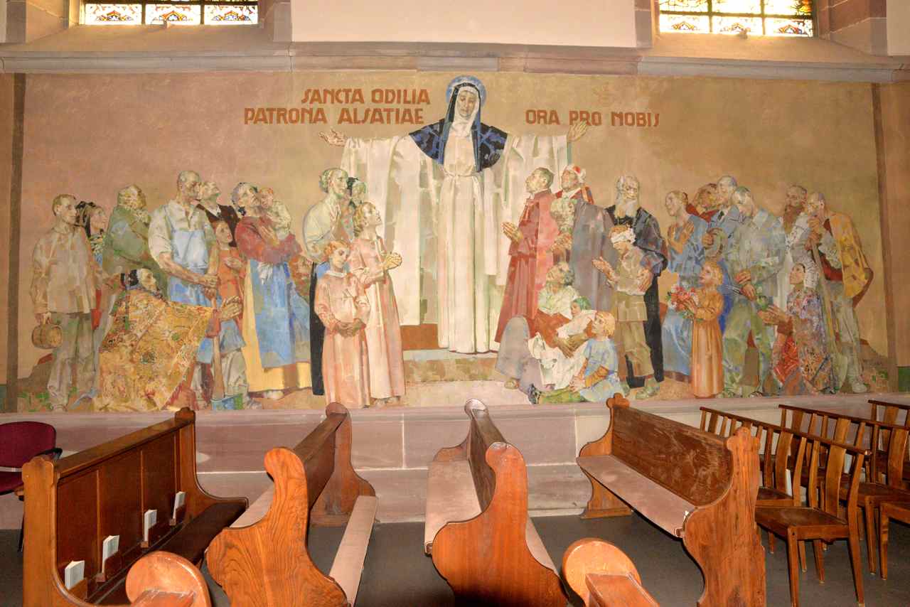 Fresque de Ste Odile d'une chapelle latérale