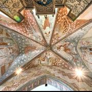 La fresque du plafond du choeur date  du milieu du XIVe  siècle...