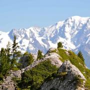 Gros plan du massif du Mont Blanc (4810m)