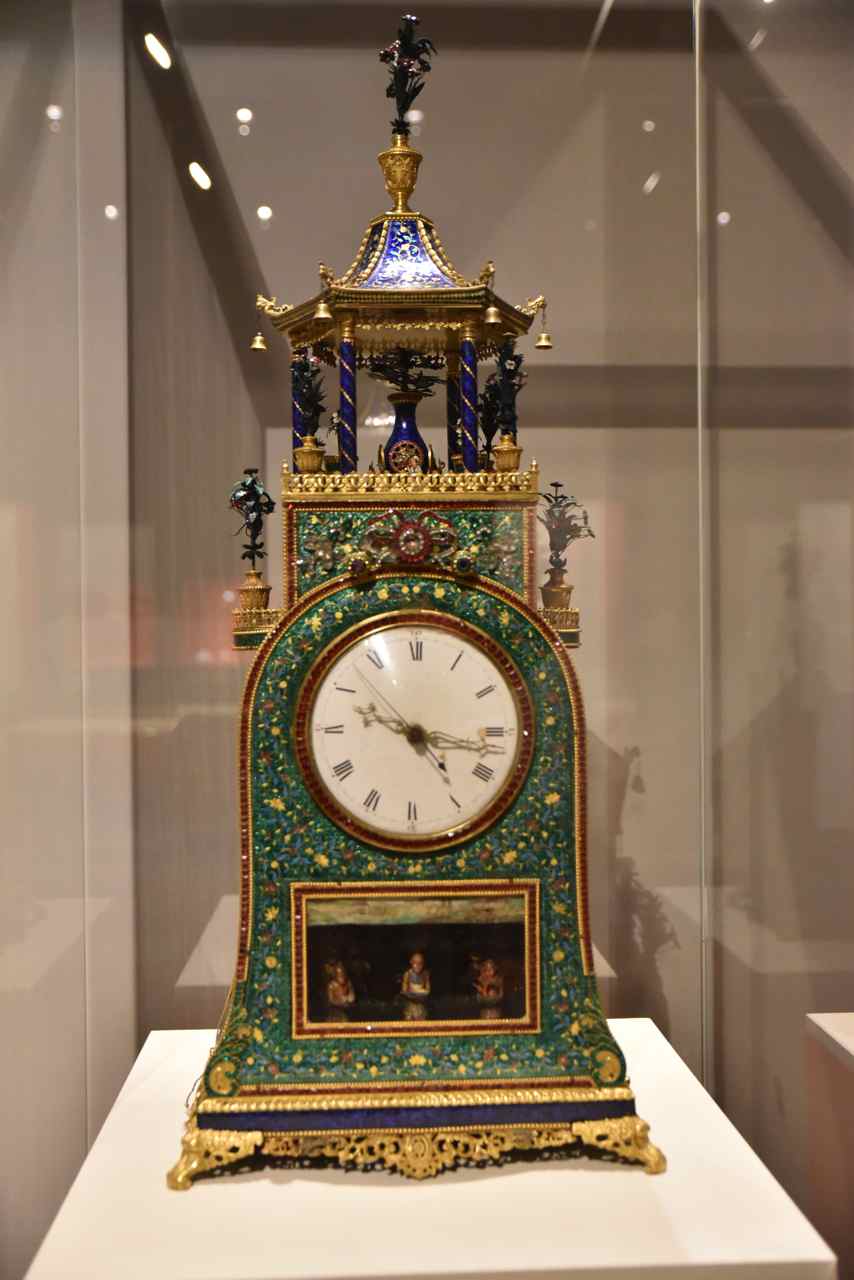 Horloge en forme de pavillon avec automates-Dynastie Qing(1736-1795)