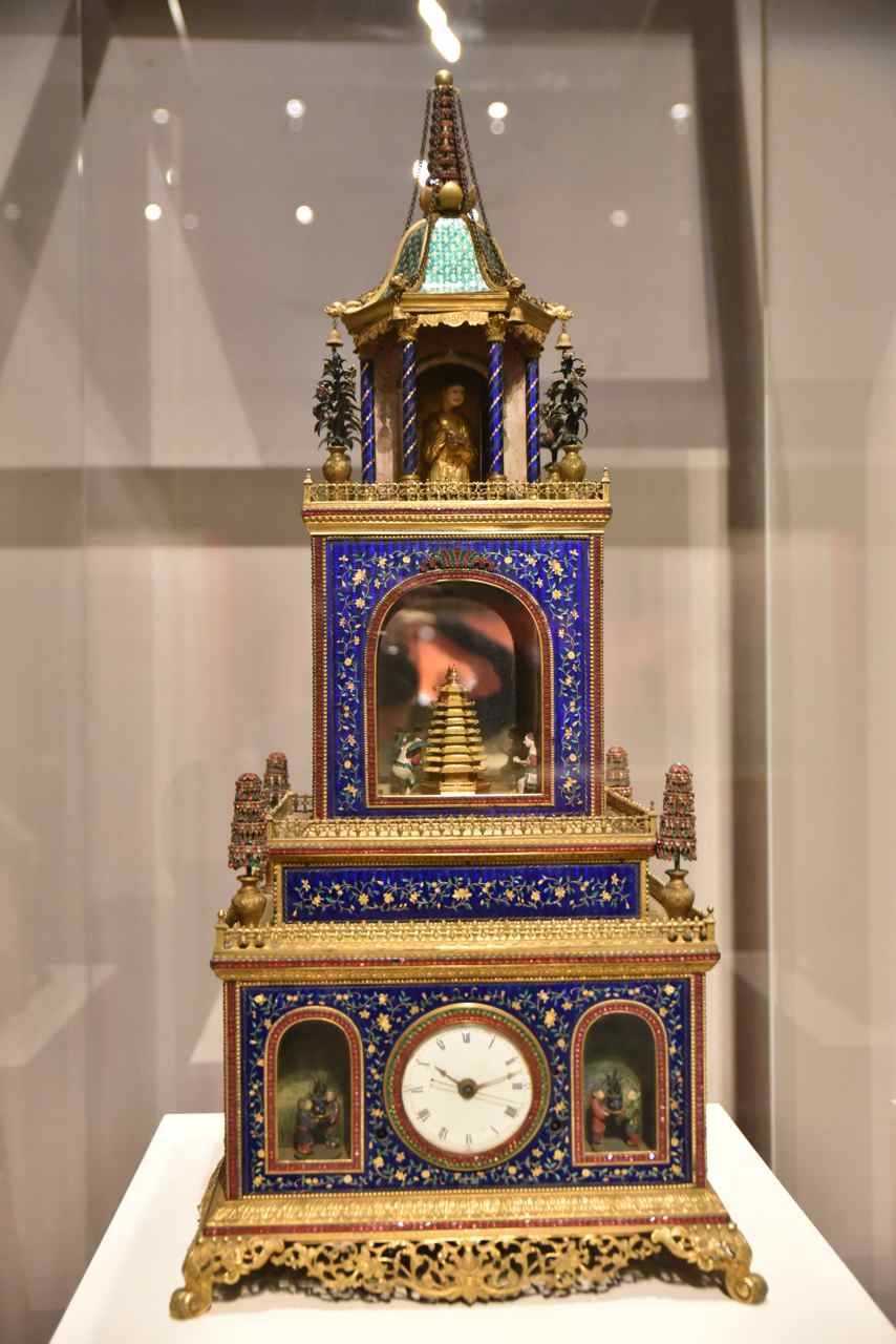 Horloge en forme de pavillon avec automate et boîte à musique-Dynastie Qing(1736-1795)