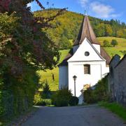 La chapelle saint Trudpert est bâtie à l'endroit où il fut assassiné à coupd de hache