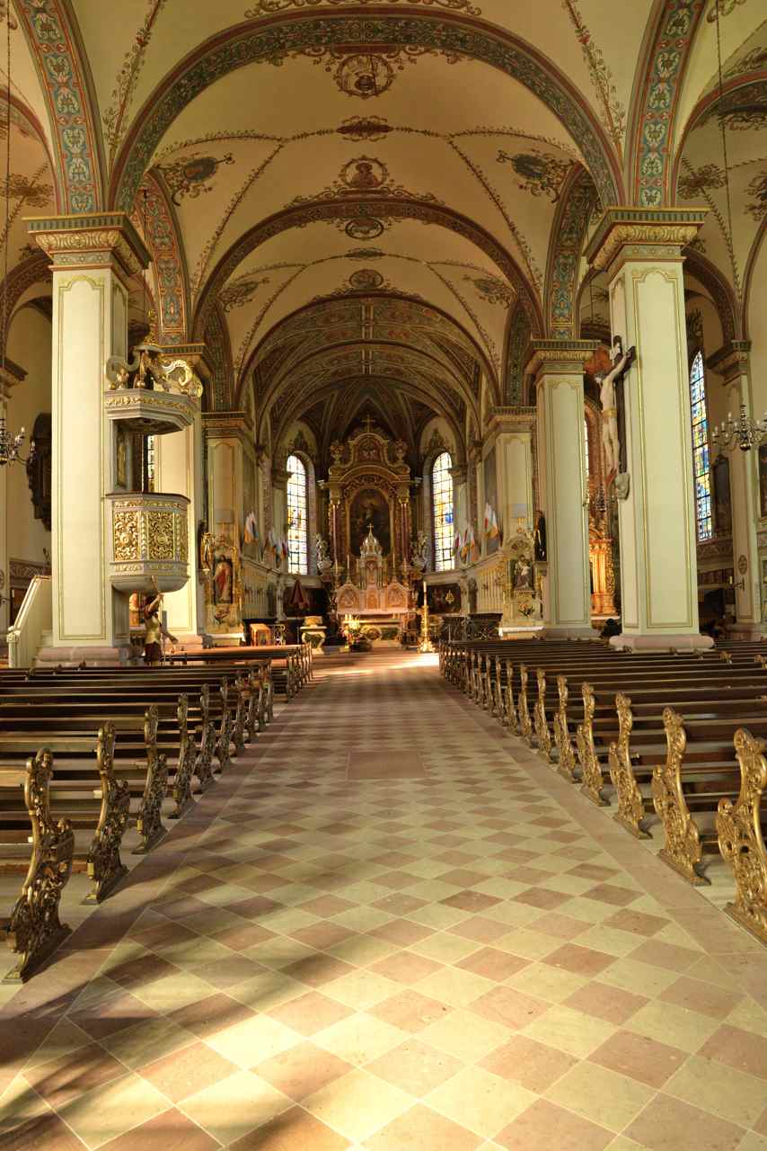 La nef et le choeur de style baroque de l'architecte Peter Thumb