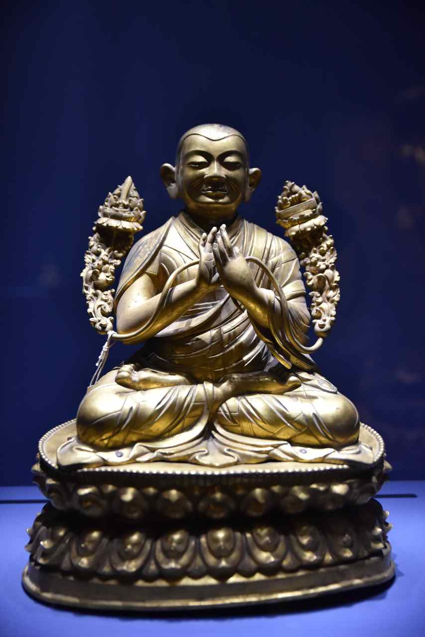 Lama Tsong Khappa-Bronze doré(1357-1419)-Dynastie Qing(1644-1911)