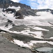 Le glacier de Bellecôte, ou ce qu'il en reste, à 3200 m 