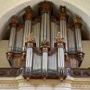 Le grand orgue Miocque. Le buffet a été classé monument historique en 1975