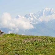 Le Mont-Blanc vu depuis le sommet du Biollet