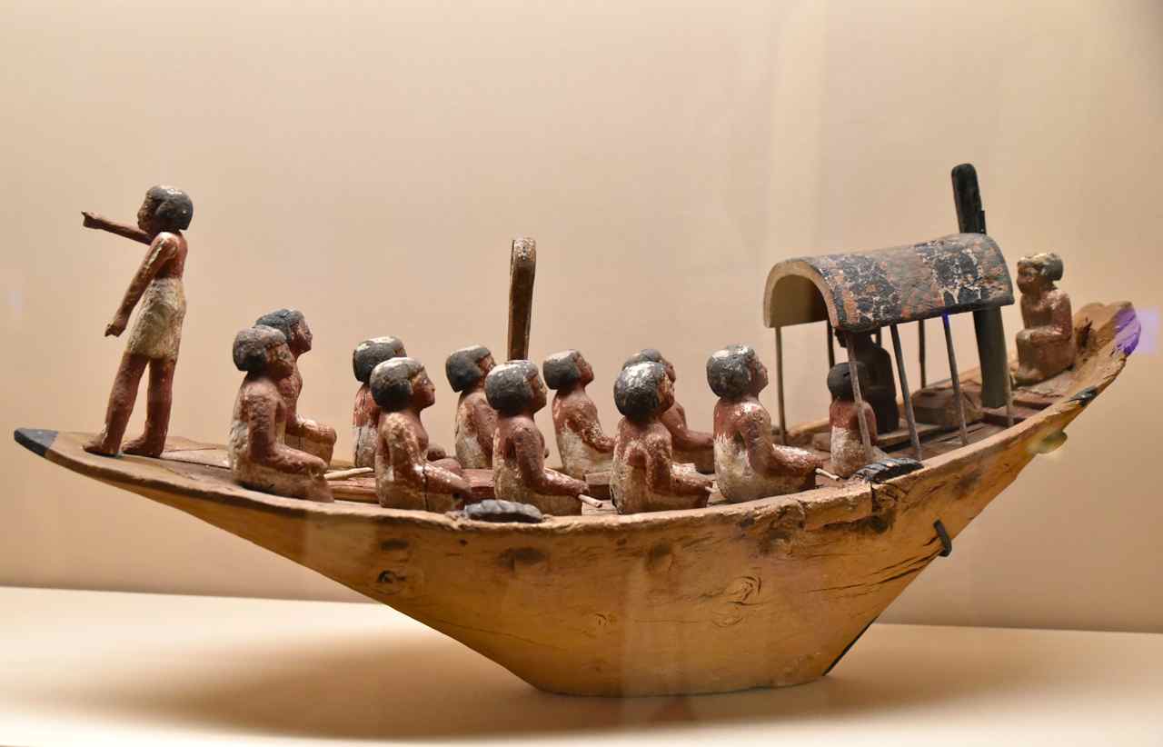 Modèle de bateau-Bois peint-Moyen Empire