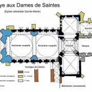 Plan de l'abbatiale sainte Marie de Saintes