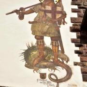 ... une fresque de St Georges, patron de Fribourg, terrassant le dragon,