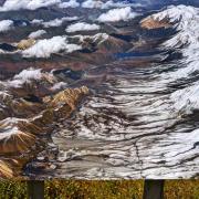 Vue aérienne de la chaîne de l'Amayé qui culmine à 6280m-Golok, Tibet oriental