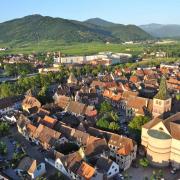 Vue générale de Turckheim lors de mon baptême d'aérostier